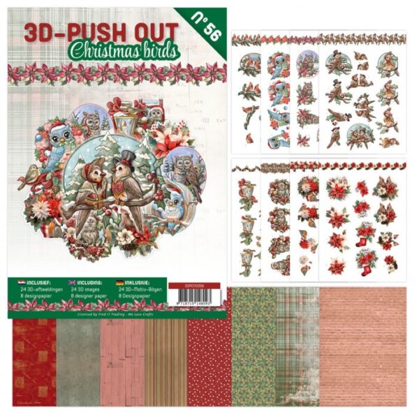 3D Push-Out Book 56 - Christmas Birds 3DPO10056