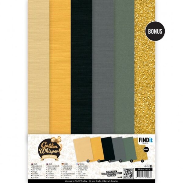 Linen Cardstock Pack - Berries Beauties - Golden Whisper - BB-A4-10019