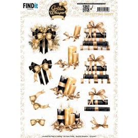 3D Cutting Sheet - Berries Beauties - Golden Whisper - Bow CD12287