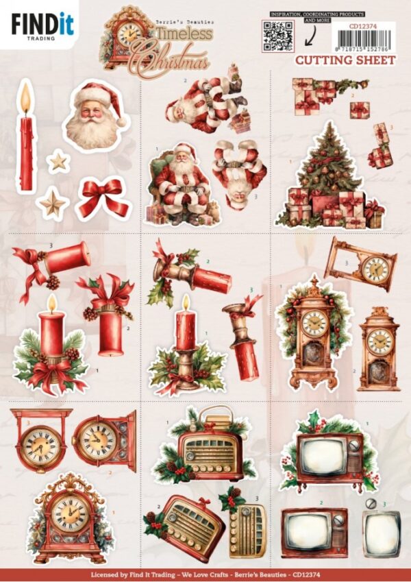 3D Cutting Sheet - Berries Beauties - Timeless Christmas - Mini CD12374