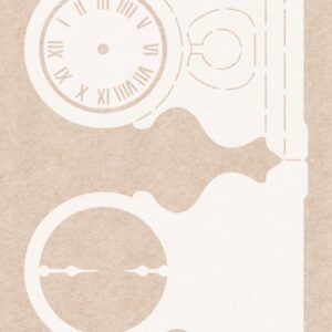 Stencil - Card Deco Essentials - Timeless Christmas - Timeless Clock Card A4 CDEST080