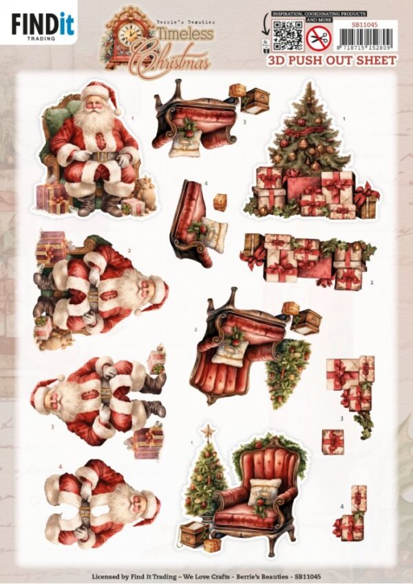 3D Pushout Sheet - Berries Beauties - Timeless Christmas - Timeless Tree SB11045