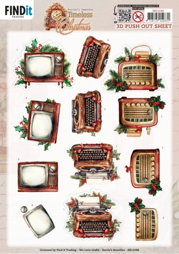 3D Pushout Sheet - Berries Beauties - Timeless Christmas - Timeless Devices SB11048