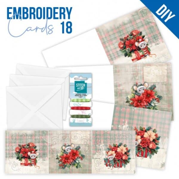 Stitch and Do Cards 18 - Yvonne Creations - Floral Christmas STDOPP018
