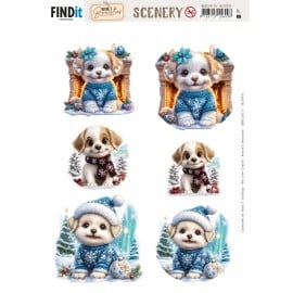 Scenery Push out - Berries Beauties - Christmas Dog (Gratis vel HJ247) BBSC10115 - HJ247