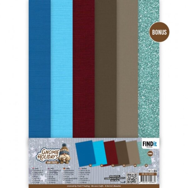 Linen Cardstock Pack - Berries Beauties - Gnomie Holidays BB-A4-10020