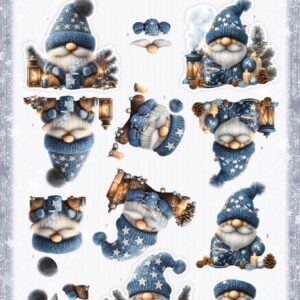 3D Cutting Sheet - Berries Beauties - Gnomie Holidays - Blue CD12376