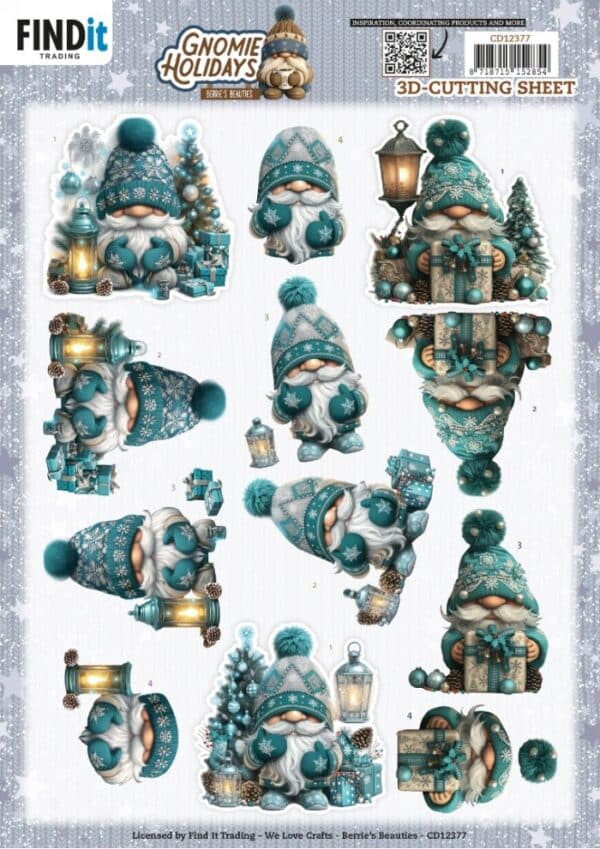 3D Cutting Sheet - Berries Beauties - Gnomie Holidays - Emerald CD12377