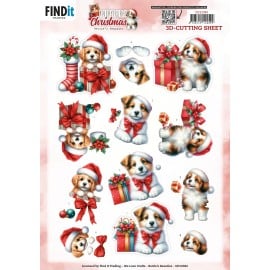 3D Cutting Sheet - Berries Beauties - A Very Furry Christmas - Puppy CD12383
