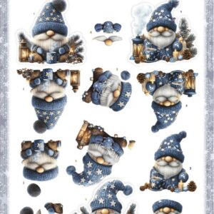 3D Pushout Sheet - Berries Beauties - Gnomie Holidays - Blue SB11049