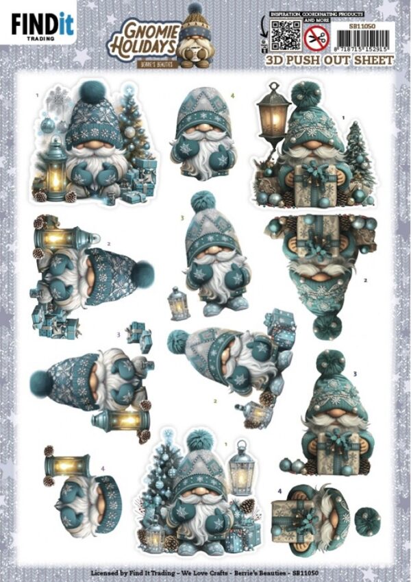 3D Pushout Sheet - Berries Beauties - Gnomie Holidays - Emerald SB11050