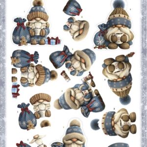 3D Pushout Sheet - Berries Beauties - Gnomie Holidays - Navy SB11052