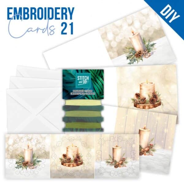 Stitch and Do Cards 21 - Berries Beauties - Christmas Candles STDOPP021