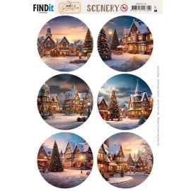 Scenery Push out - Berries Beauties - Christmas Village - Round BBSC10116