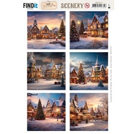 Scenery Push out - Berries Beauties - Christmas Village - Square BBSC10117
