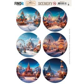 Scenery Push out - Berries Beauties - Winter Fairground - Round BBSC10118