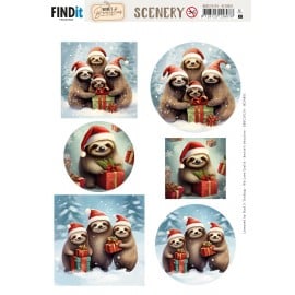 Scenery Push out - Berries Beauties - Christmas Sloth (Gratis vel HJ248) BBSC10124 - HJ2408