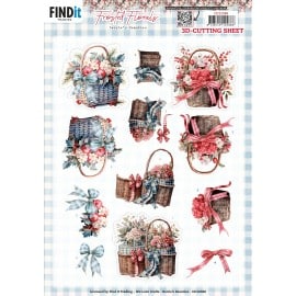 3D Cutting Sheet - Berries Beauties - Frosted Florals - Basket CD12388