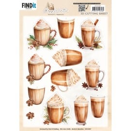 3D Cutting Sheet - Berries Beauties - Cosy WInter - Cosy Drinks CD12397