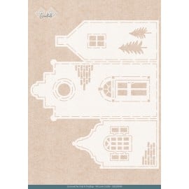 Stencil - Card Deco Essentials - Cosy WInter - Cosy House Card - A4 CDEST090