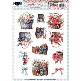 3D Pushout Sheet - Berries Beauties - Frosted Florals - Basket SB11057