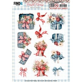 3D Pushout Sheet - Berries Beauties - Frosted Florals - Bow SB11058