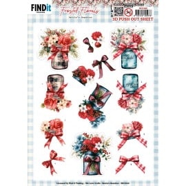3D Pushout Sheet - Berries Beauties - Frosted Florals - Vase SB11060