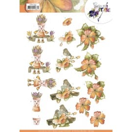 3D Cutting Sheet - Precious Marieke - Orange Flowers CD11794