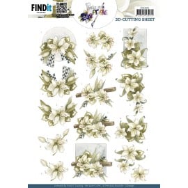 3D Cutting Sheet - Precious Marieke - White Lilies CD12091