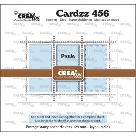 snijmal Rechthoekig Postzegelvel Paula met 3 rechthoeken 89 x 129 mmCLCZ456