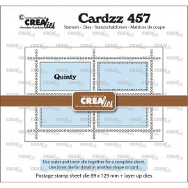snijmal Rechthoekig Postzegelvel Quinty met 4 rechthoeken 89 x 129 mm CLCZ457