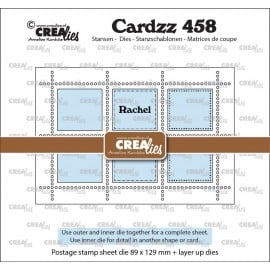 snijmal Rechthoekig Postzegelvel Rachel met 6 rechthoeken 89 x 129 mm CLCZ458
