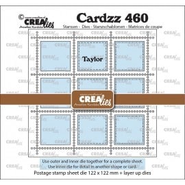 snijmal Vierkant Postzegelvel Taylor met 9 vierkanten 122 x 122 mm CLCZ460
