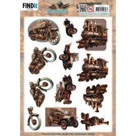 3D Pushout Sheet - Berries Beauties - Steampunk - Vehicles SB11071