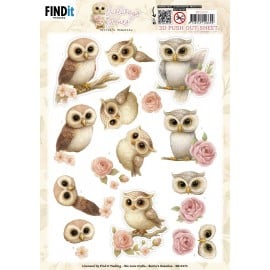 3D Pushout Sheet - Berries Beauties - Owlways Yours - Whimsy SB11073