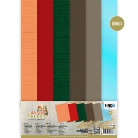 Linen Cardstock Pack - Berries Beauties - Winter Bunnies - A4 BB-A4-10026