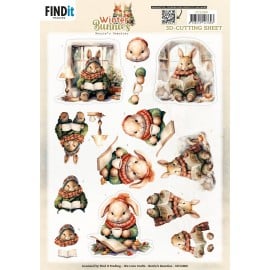 3D Cutting Sheet - Berries Beauties - Winter Bunnies - Reading Bunnies CD12400