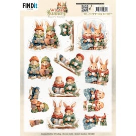 3D Cutting Sheet - Berries Beauties - Winter Bunnies - Bunnies Together  CD12401