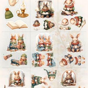 3D Cutting Sheet - Berries Beauties - Winter Bunnies - Mini CD12404