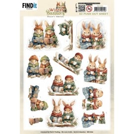 3D Pushout Sheet - Berries Beauties - Winter Bunnies - Bunnies TogetherSB11066