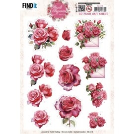 3D Pushout Sheet - Berries Beauties - Floral Elegance - Romantic RosesSB11078