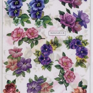 Cutting Sheet - WOC - nr 28 - Vintage Garden Blooms WOC10028