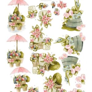3D Cutting Sheet - Precious Marieke - Flowers in pot CD12272