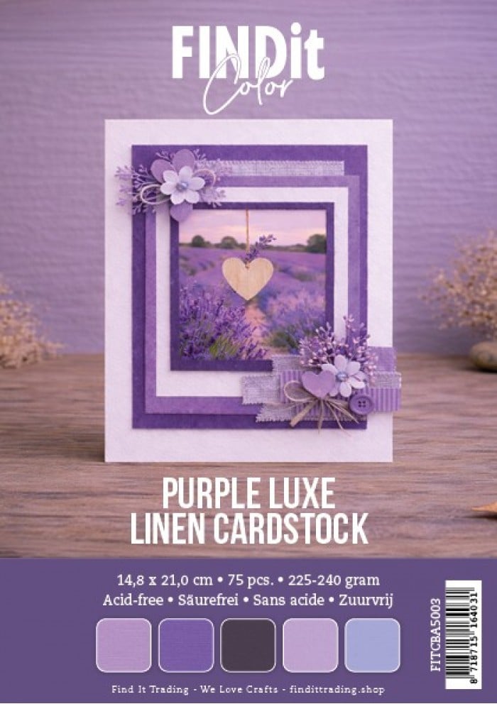 Find It Color - Linen Cardstock Pack A5 - Purple Luxe Pack FITCBA5003