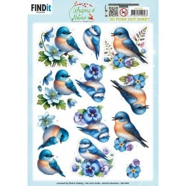 3D Pushout Sheet - Berries Beauties - Whispers of Nature - Blue SB11091