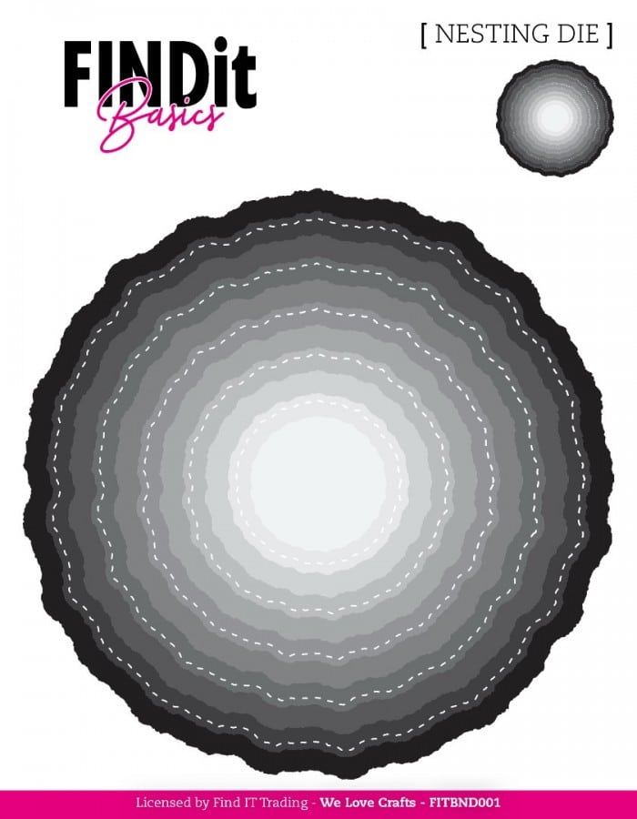 Find It Basics - Nesting Dies - Stitched Wavey Circles FITBND001