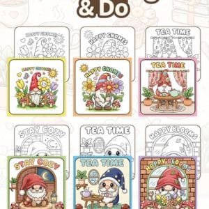 Findit Color - Cozy Colouring Cards Set - Happy Gnomes FITCCS10004