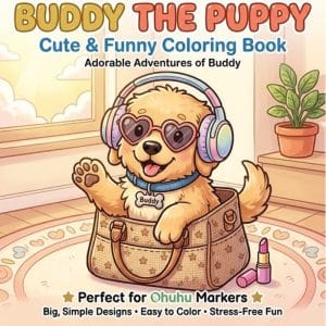 Findit Color - Mini Cozy Colouring Book - Buddy The Puppy (15 x 15 cm) FITCMCB10001