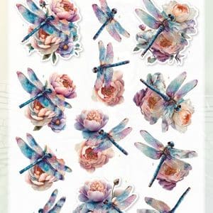 3D Pushout Sheet - Berries Beauties - Dragonflies - Azure SB11096