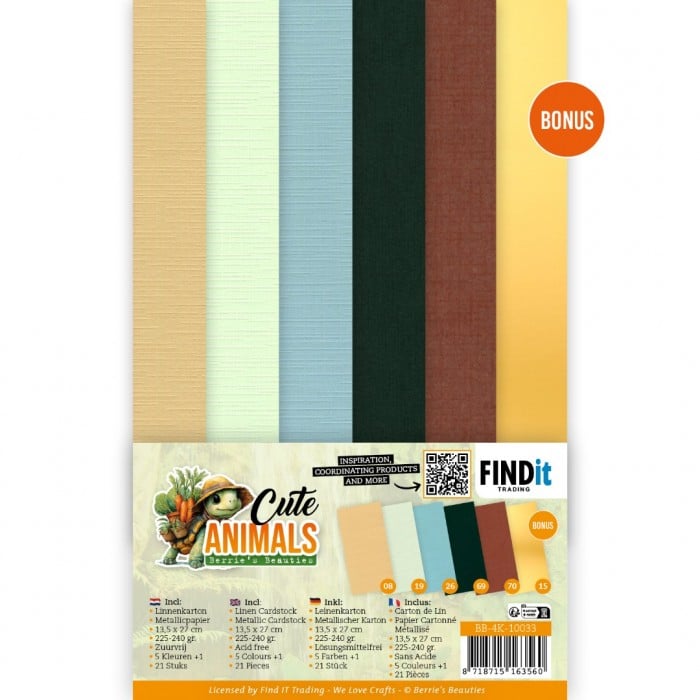 Linen Cardstock Pack - Berries Beauties - Cute Animals - 4K BB-4K-10033